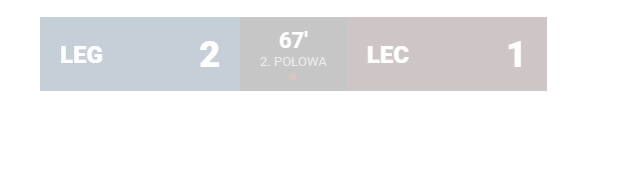 Animated score bar showing the match score and clock